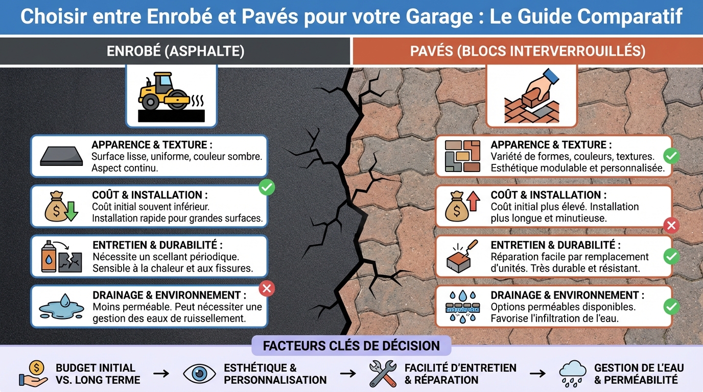 Comment choisir l'enrobé et les pavés pour votre garage 1 Les différents types de pavés