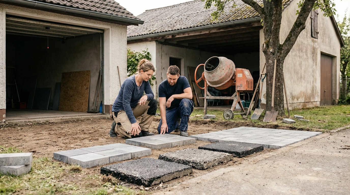 Comment choisir l'enrobé et les pavés pour votre garage