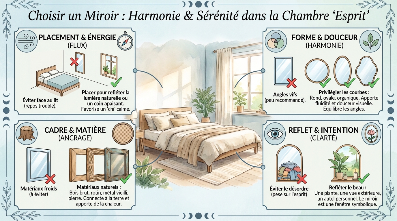 Comment choisir un miroir dans une chambre esprit 1 Choisir le bon emplacement pour votre miroir