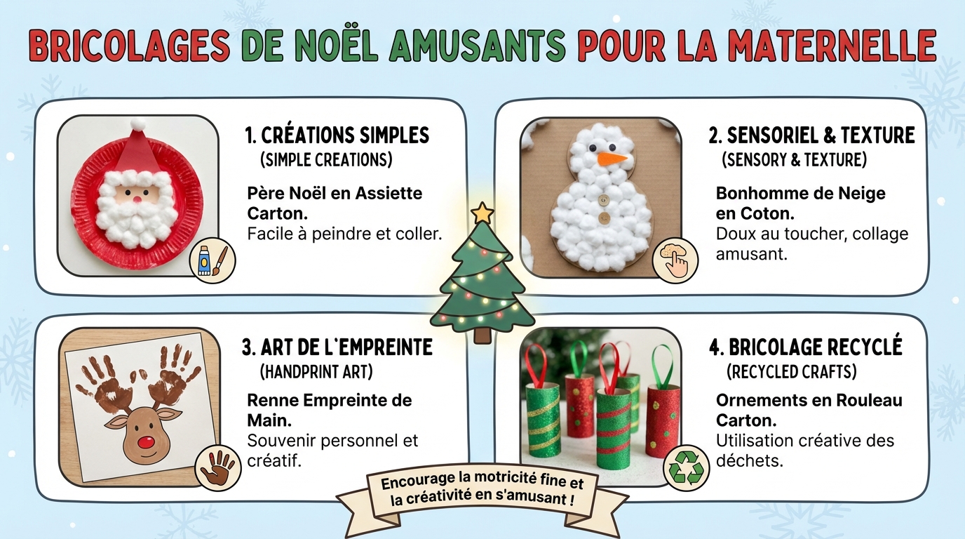 Des bricolages de noël amusants pour la maternelle 1 Idées de bricolages pour la petite section