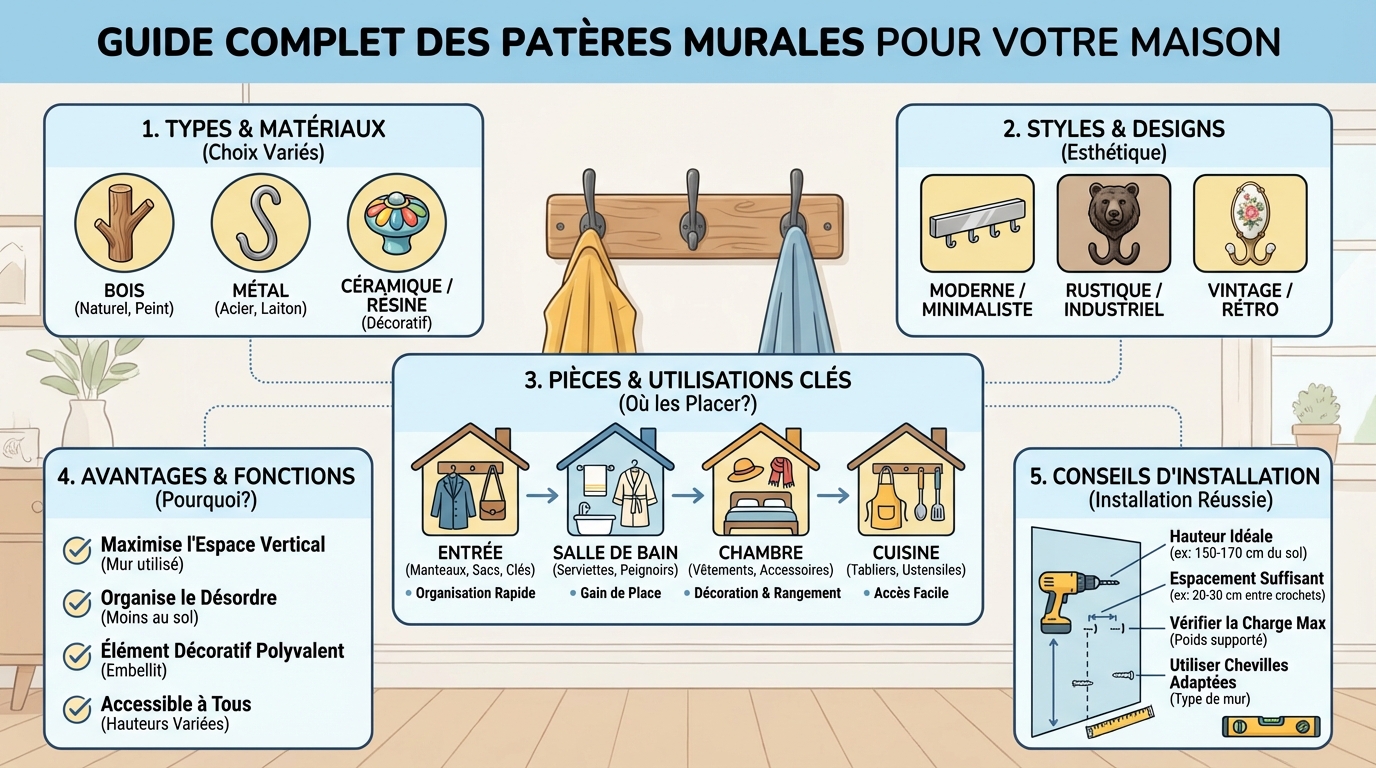 Guide complet des patères murales pour votre maison 1 Comment choisir la bonne patère