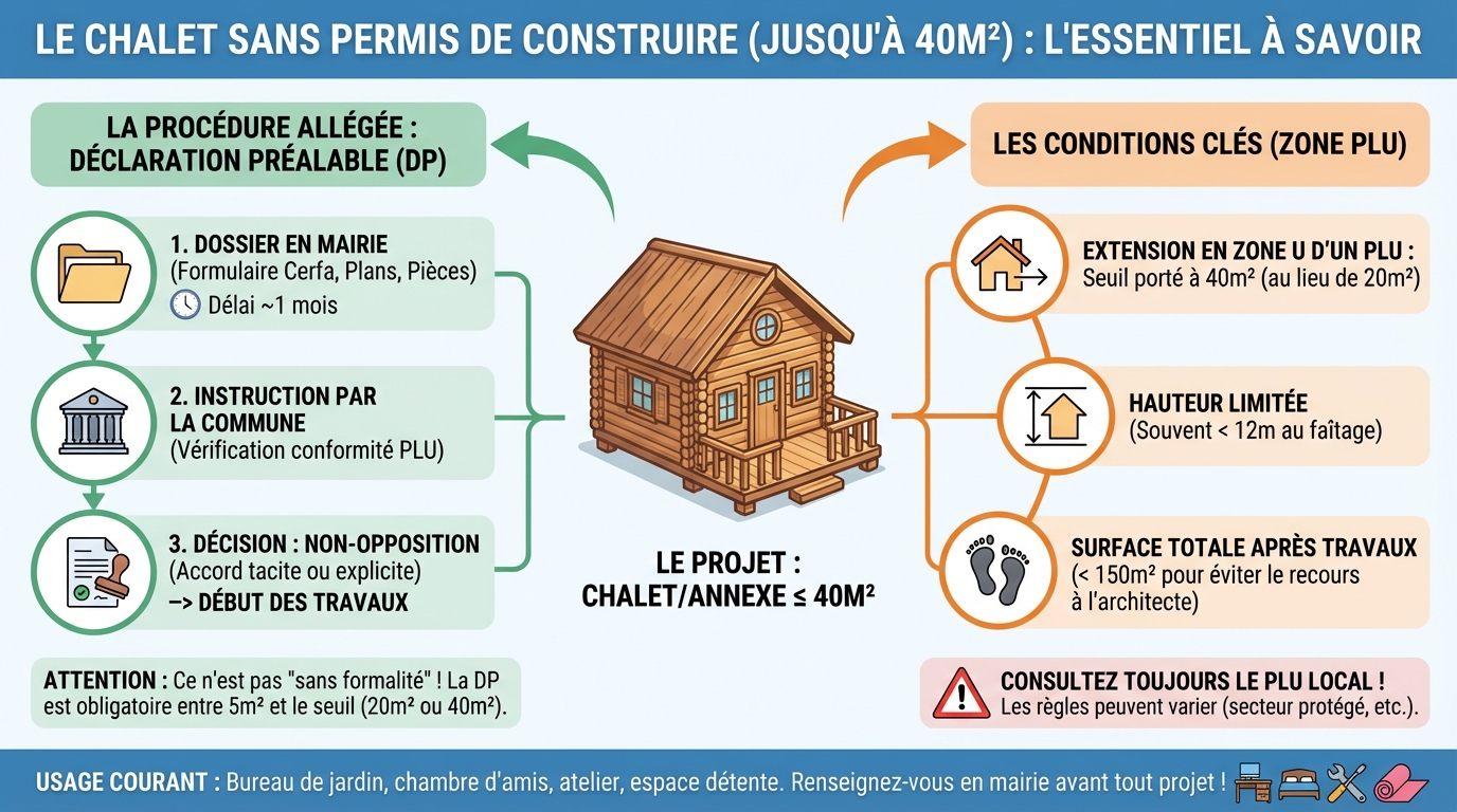 Le chalet sans permis de construire 40m2 : tout savoir 1 Comment choisir son chalet sans permis ?