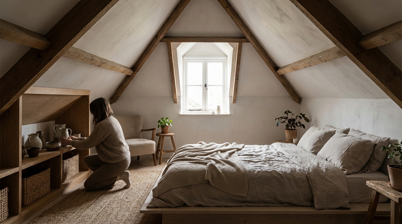 Aménager une chambre sous comble très bas avec style