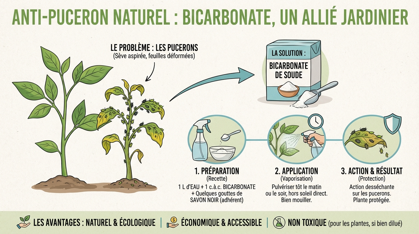 Anti-puceron naturel : bicarbonate, un allié jardinier 1 Autres solutions naturelles contre les pucerons