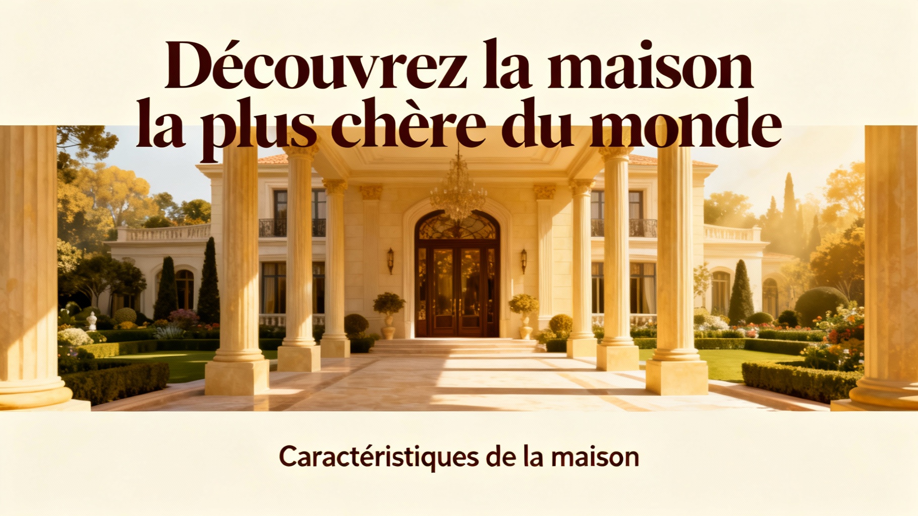 Découvrez la maison la plus chère du monde 1 Les caractéristiques de la maison