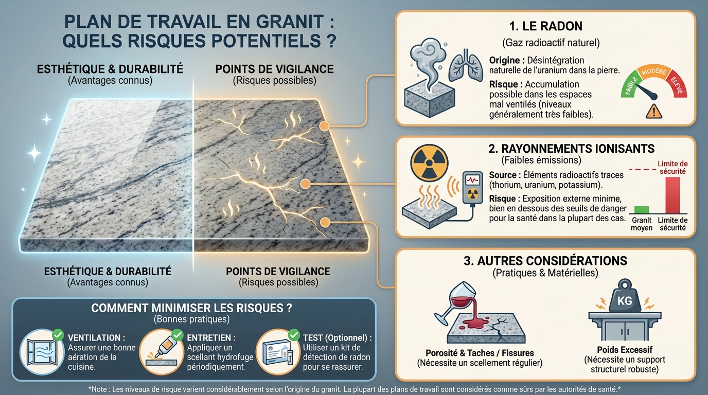 Les dangers du plan de travail en granit