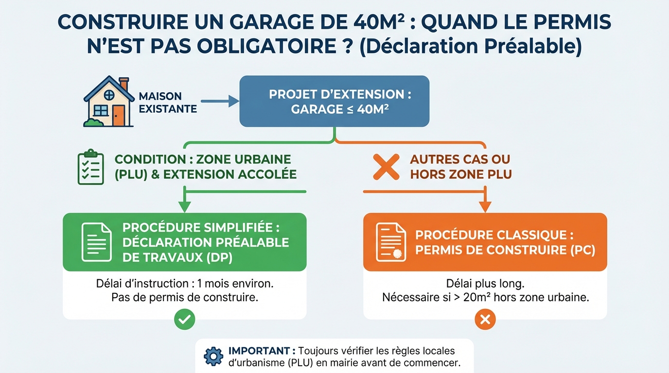 Construire un garage de 40m2 sans permis de construire 1 Avantages de construire sans permis