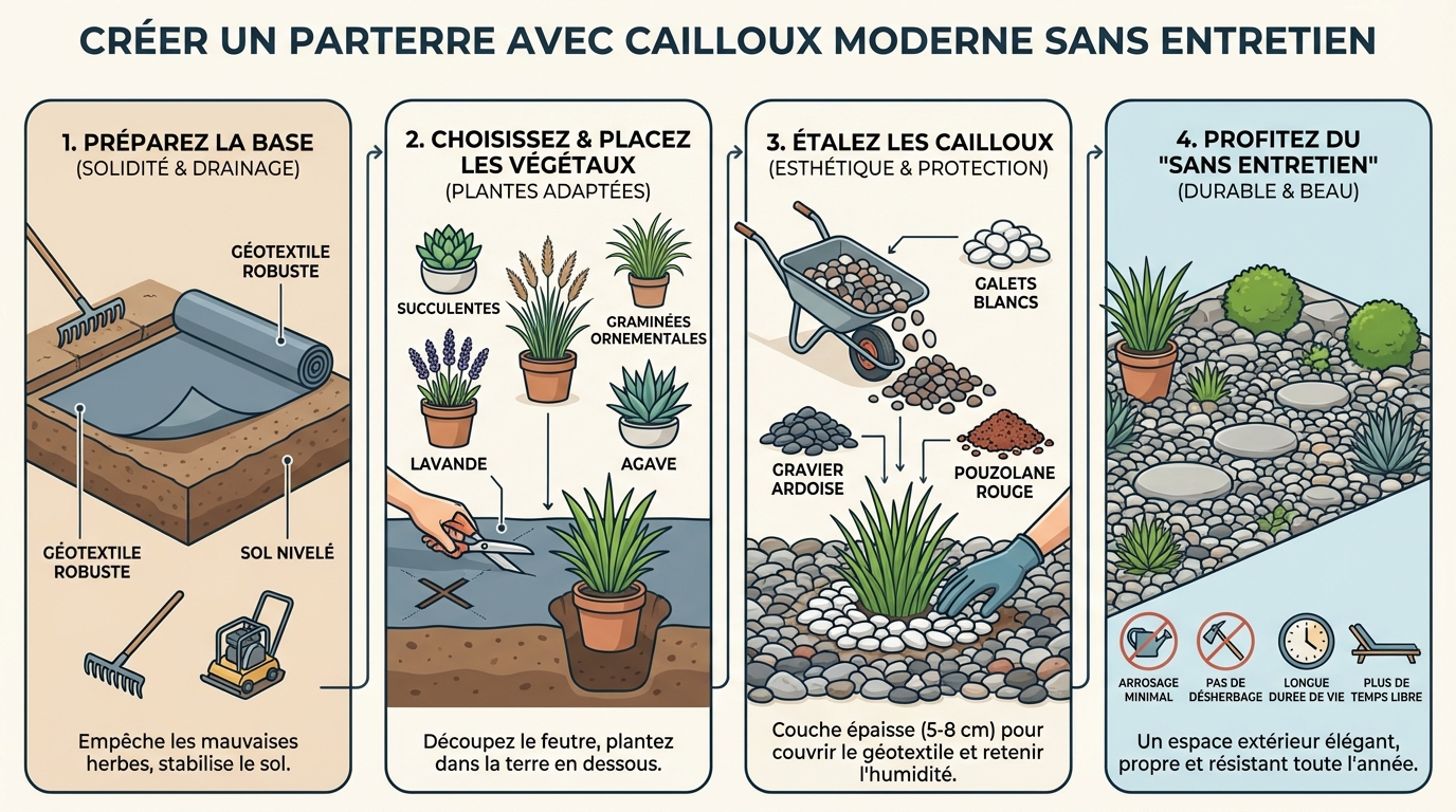 Comment aménager un parterre avec cailloux