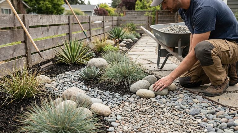 Créer un parterre avec cailloux moderne sans entretien