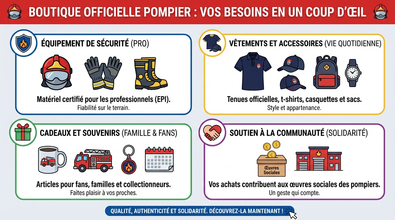 Découvrez la boutique officielle pompier pour tous vos besoins 1 Les produits phares disponibles