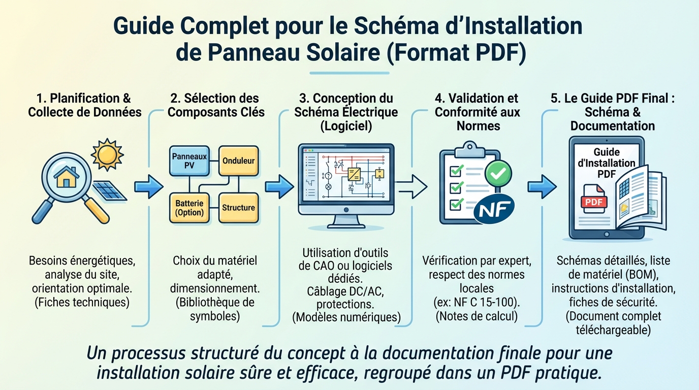 Guide complet pour le schéma d'installation de panneau solaire PDF 1 Télécharger le schéma d'installation en PDF