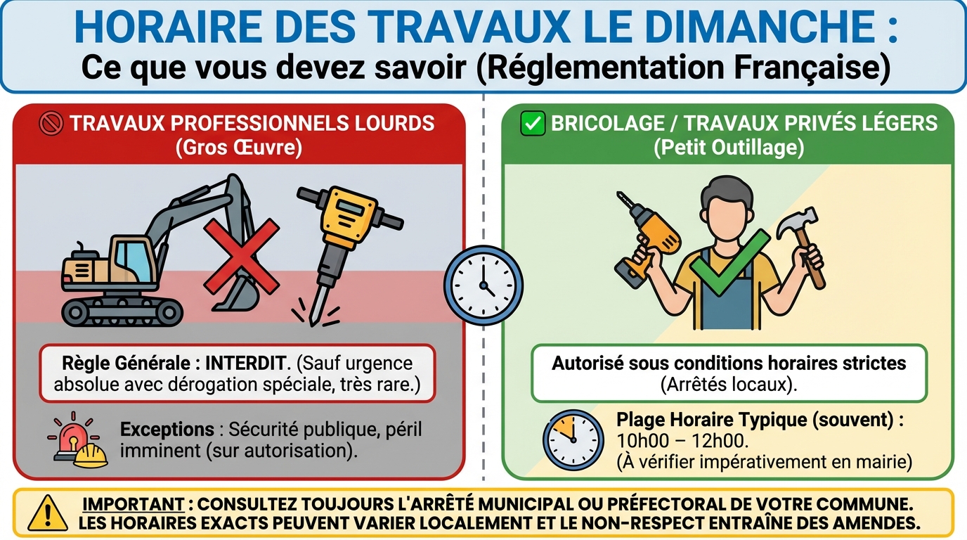 Les lois encadrant les travaux le dimanche