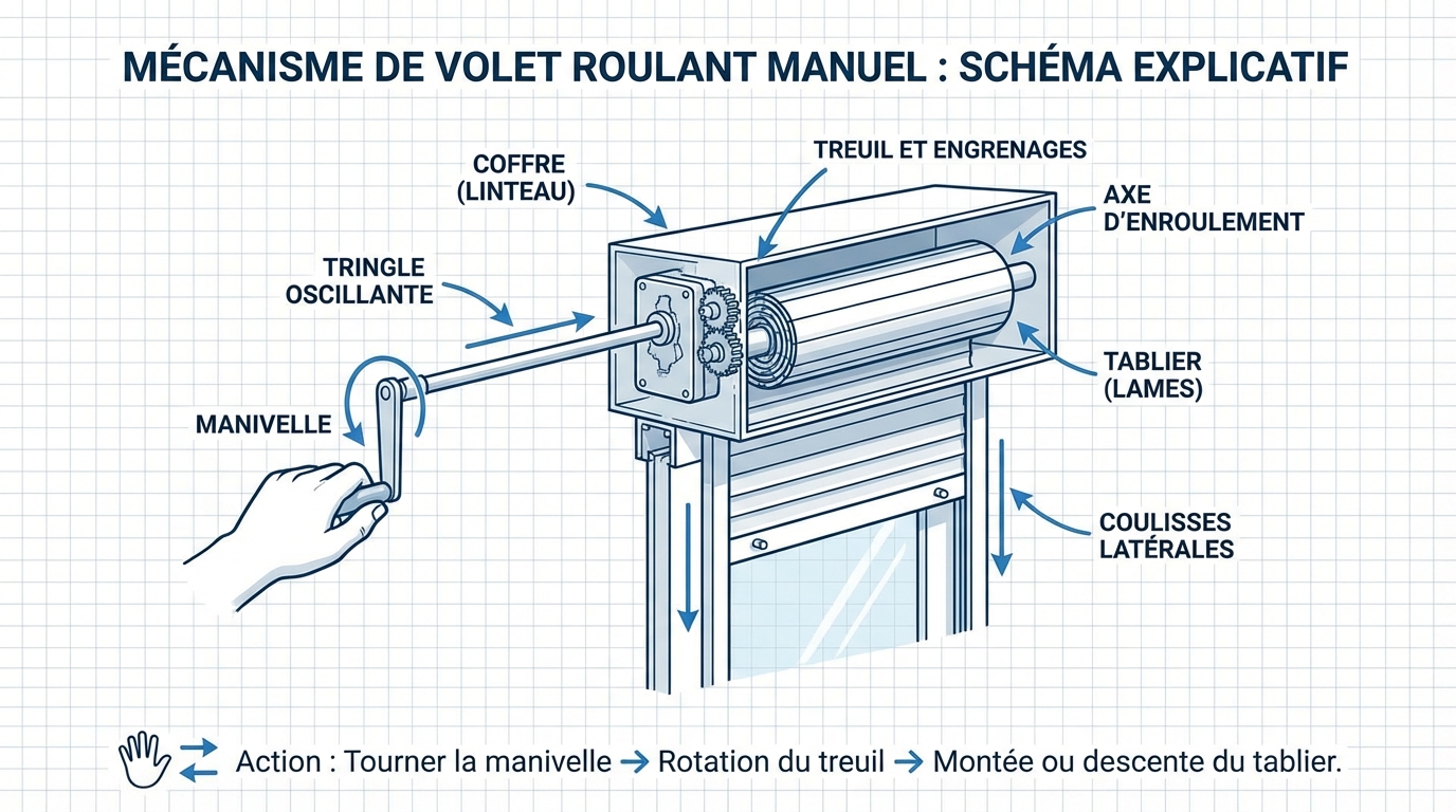 Comment fonctionne un volet roulant manuel ?