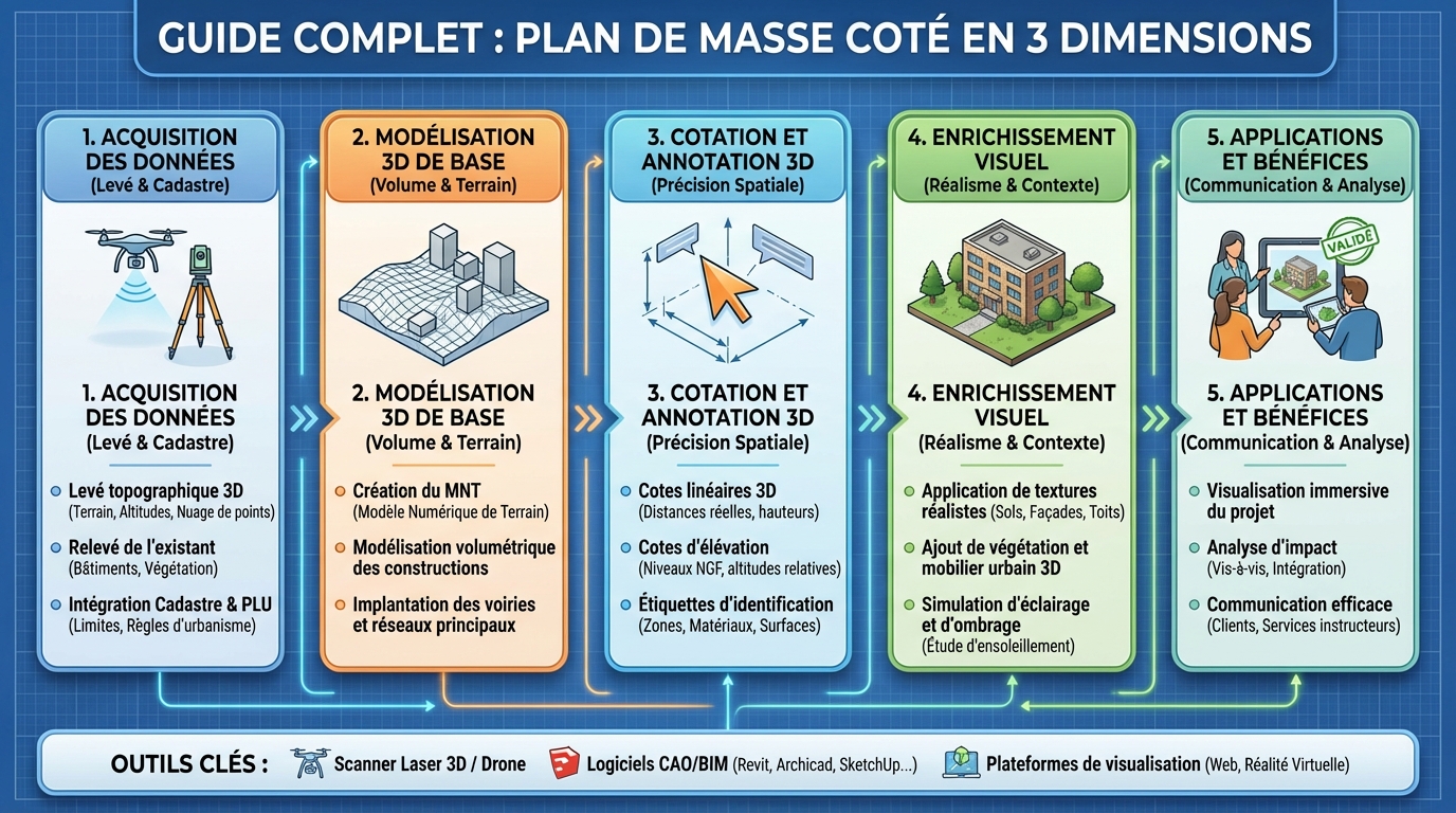 Plan de masse coté en 3 dimensions : le guide complet 1 Comment réaliser un plan de masse coté ?