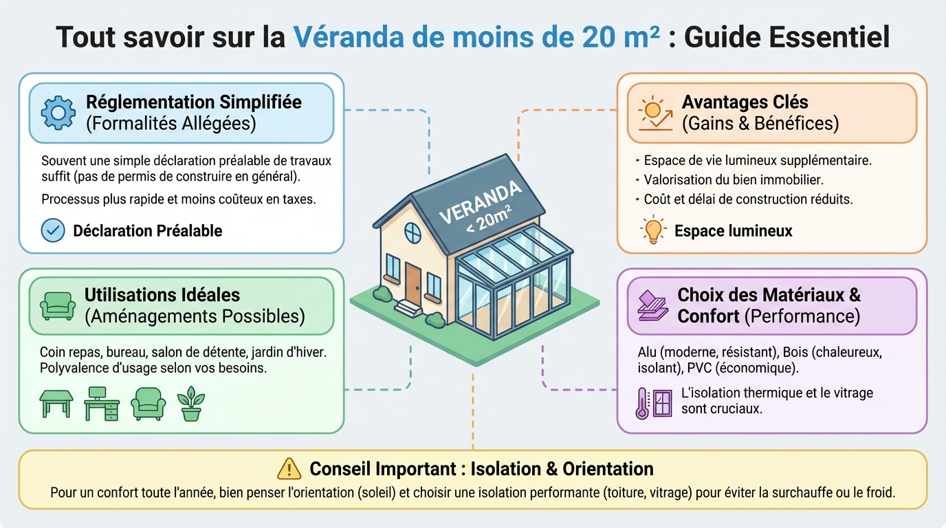 Réglementation pour construire une véranda de moins de 20 m²
