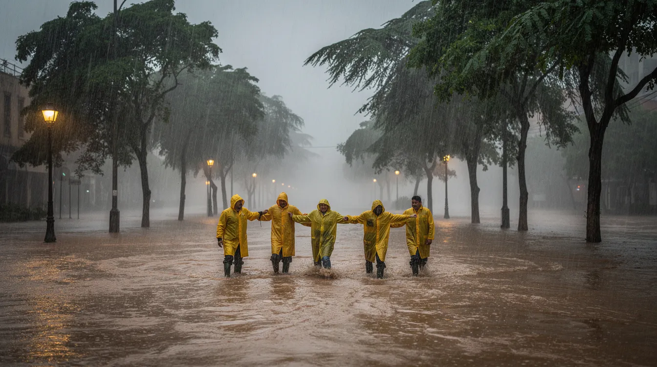Réaction pendant une crue